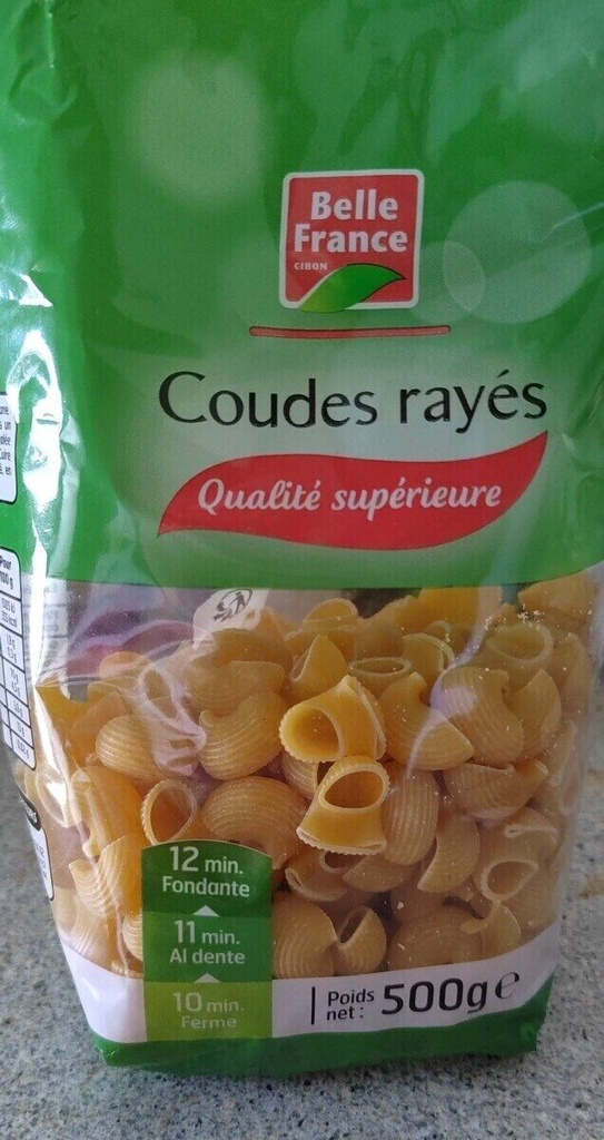 PATE ALIMENTAIRE COUDE RAYES BELLE FRANCE 500G