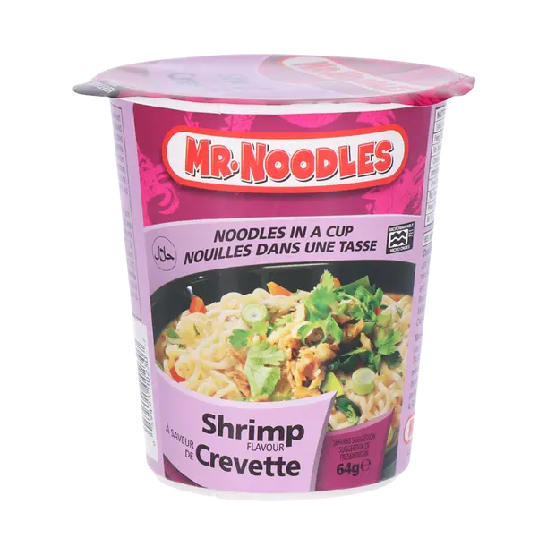 NOUILLE MR NOODLES CUP CREVETTE 64G