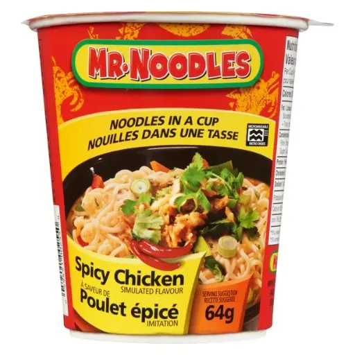 [NMNCPP64] NOUILLE MR NOODLES CUP POULET PIQUANT 64G