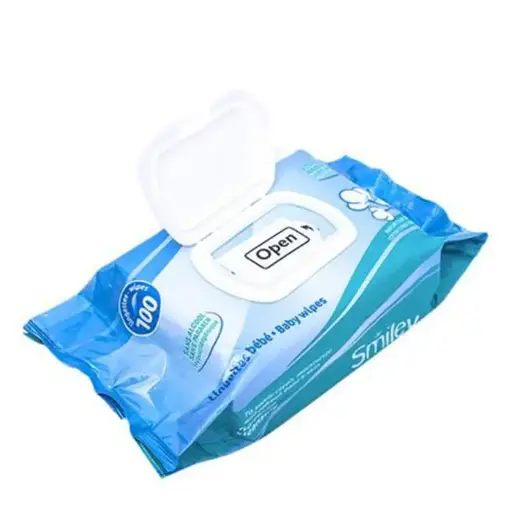 [HLS100] LINGETTE SMILEY  COTON 100PCSX12PQTS