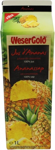 [JDFAWB100] JUS DE FRUIT ANANAS WESERGOLD BRIK 100% 1L