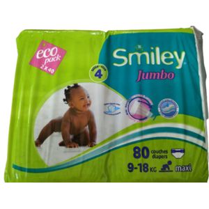 [CBSMJ80P] COUCHE BB SMILEY MAXI JUMBO 80PCS X4PQTS